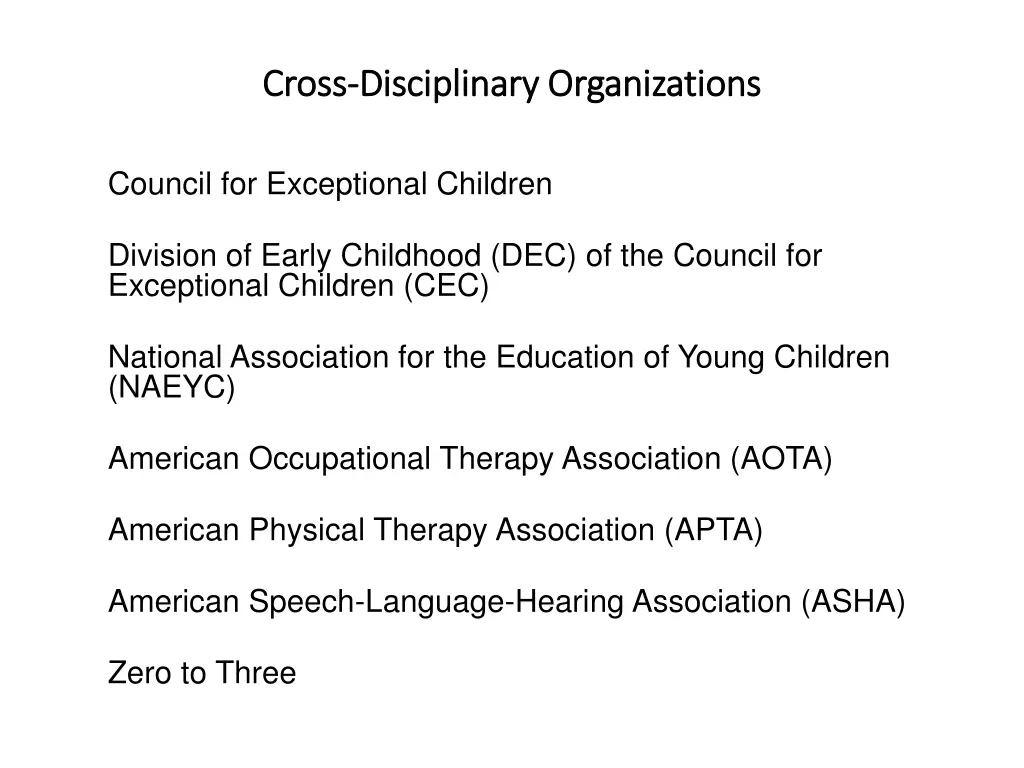 cross cross disciplinary organizations