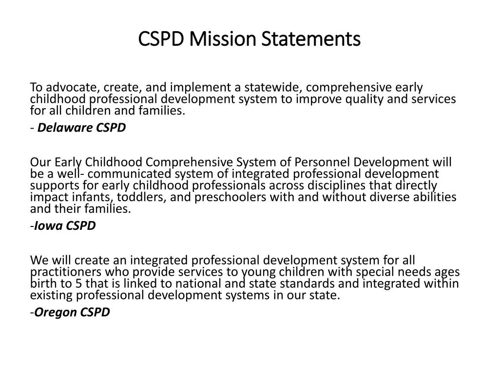 cspd mission statements cspd mission statements