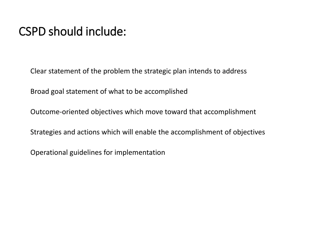 cspd should include cspd should include