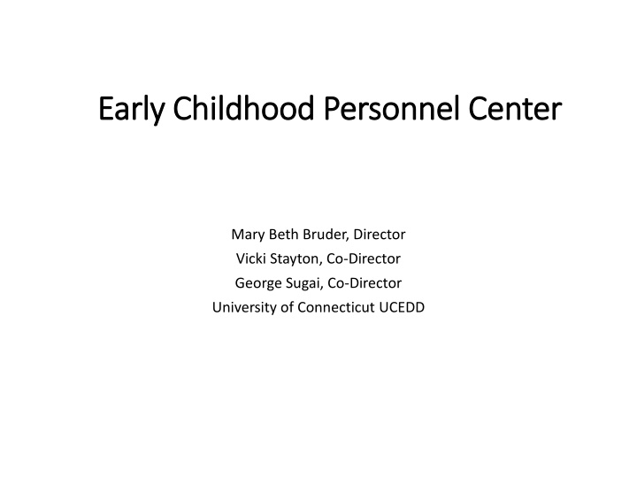 early childhood personnel center early childhood