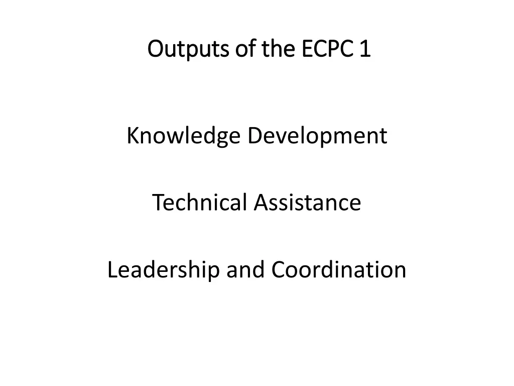 outputs of the ecpc 1 outputs of the ecpc 1