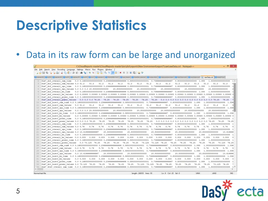 descriptive statistics