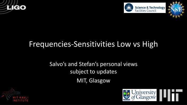 frequencies sensitivities low vs high