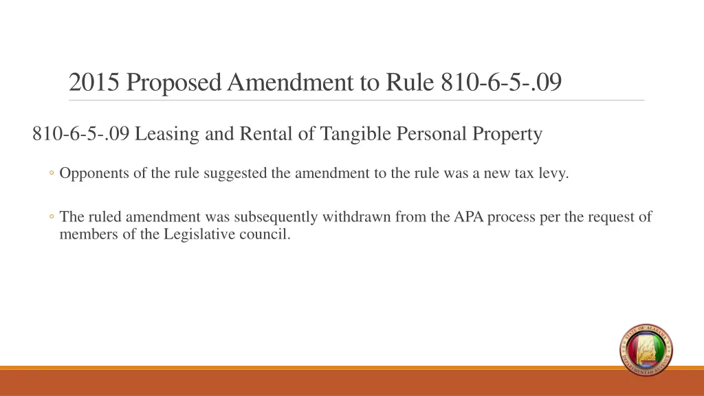 2015 proposed amendment to rule 810 6 5 09 1