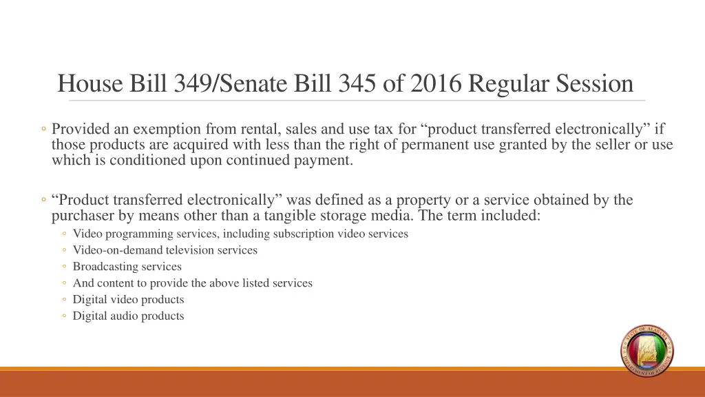 house bill 349 senate bill 345 of 2016 regular
