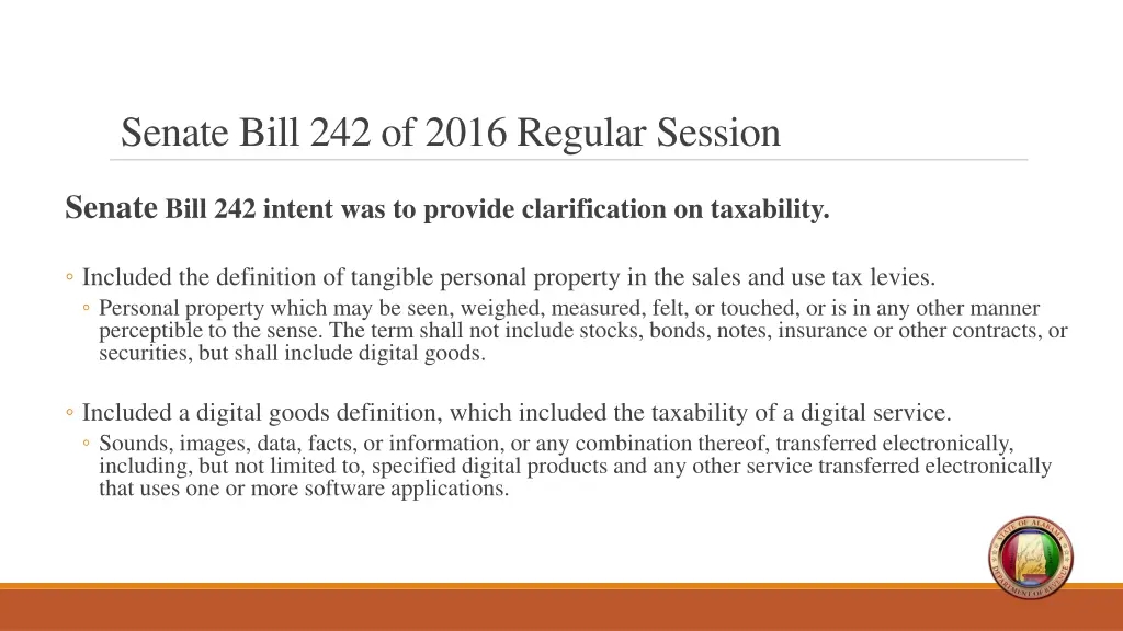 senate bill 242 of 2016 regular session