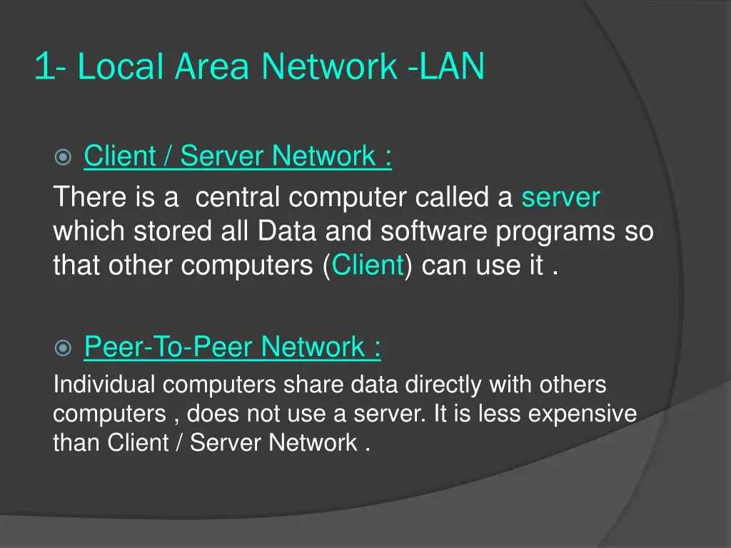 1 local area network lan 1