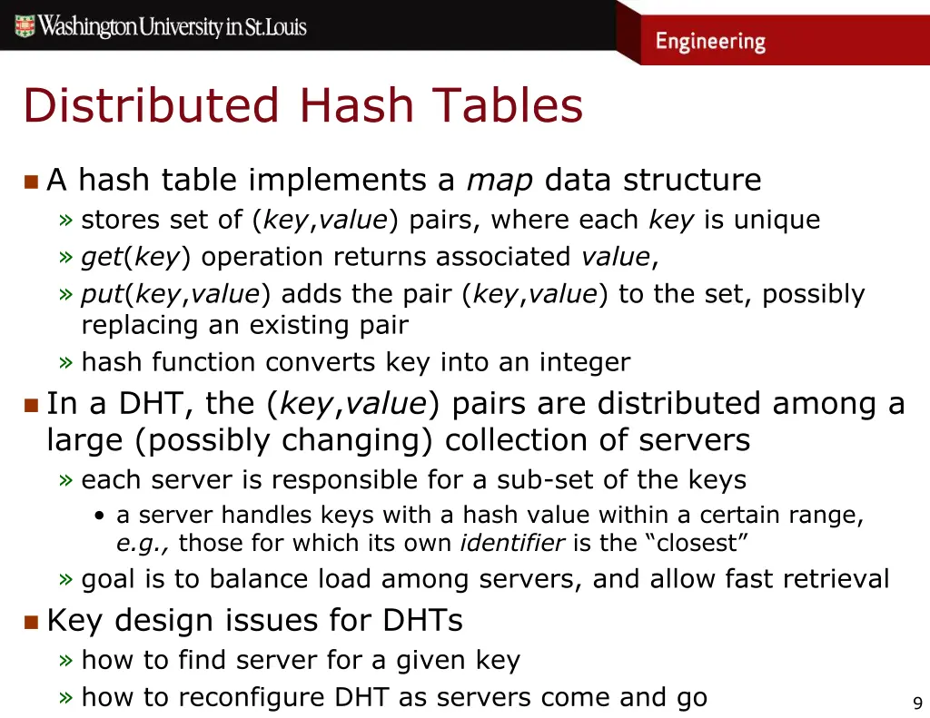 distributed hash tables