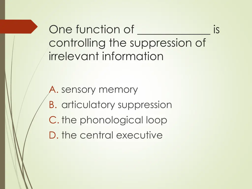 one function of is controlling the suppression