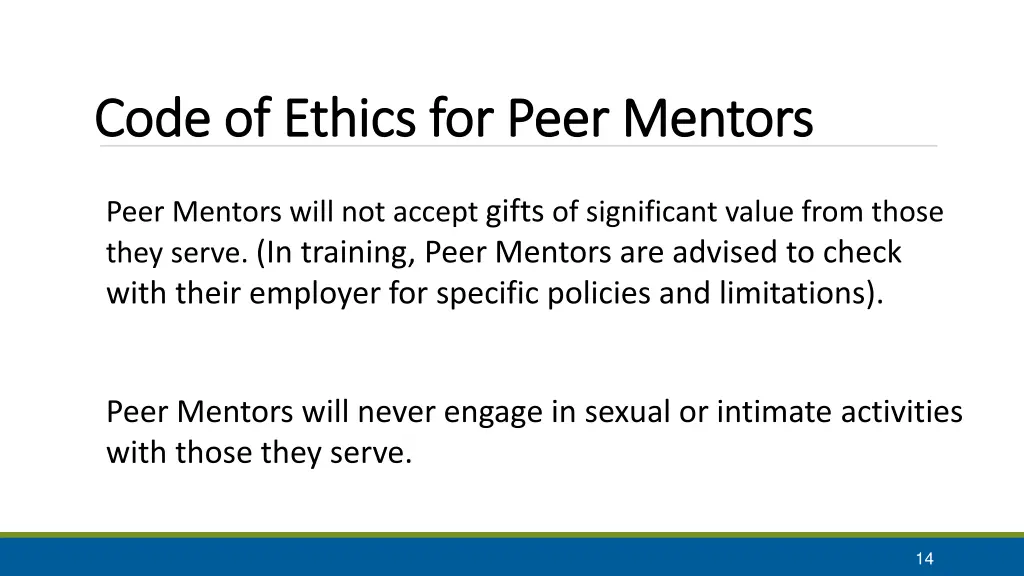 code of ethics for peer mentors code of ethics 3