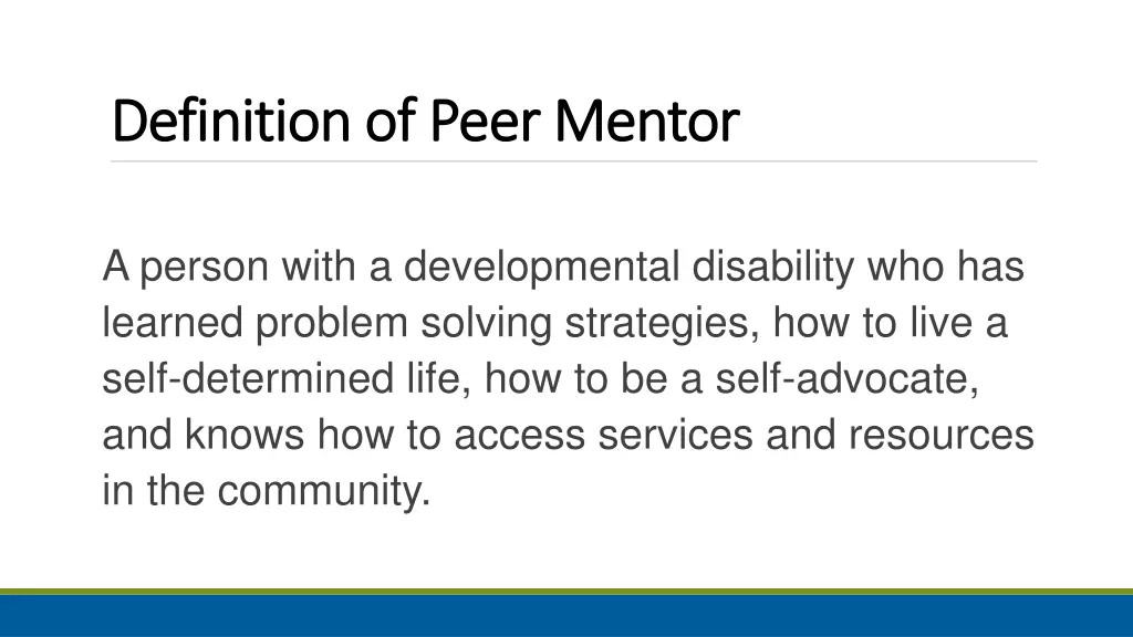 definition of peer mentor definition of peer