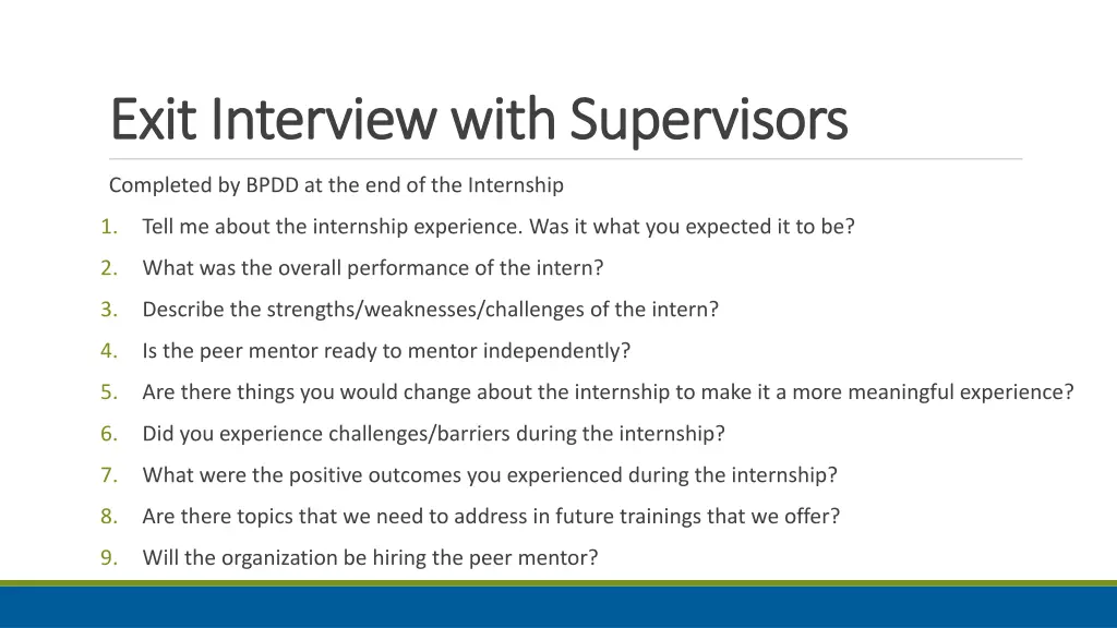 exit interview with supervisors exit interview