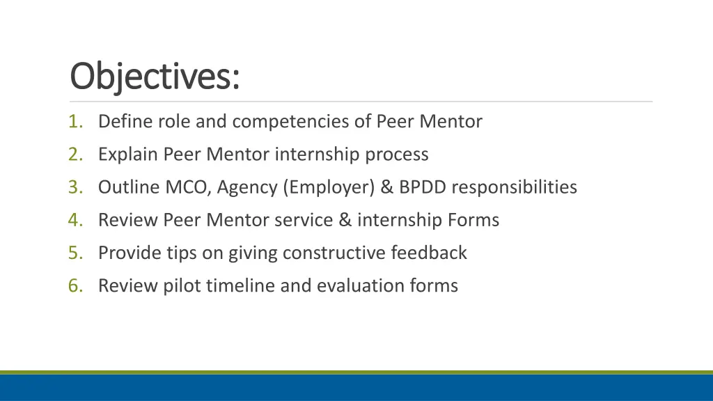 objectives objectives