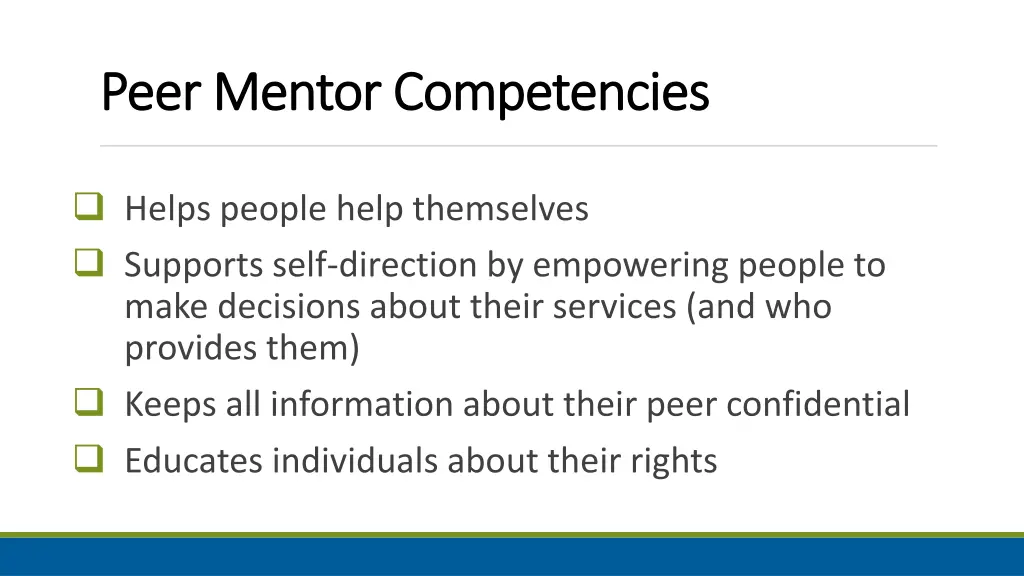 peer mentor competencies peer mentor competencies 1