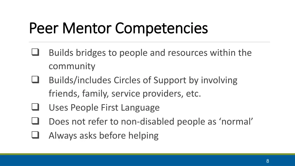 peer mentor competencies peer mentor competencies 2