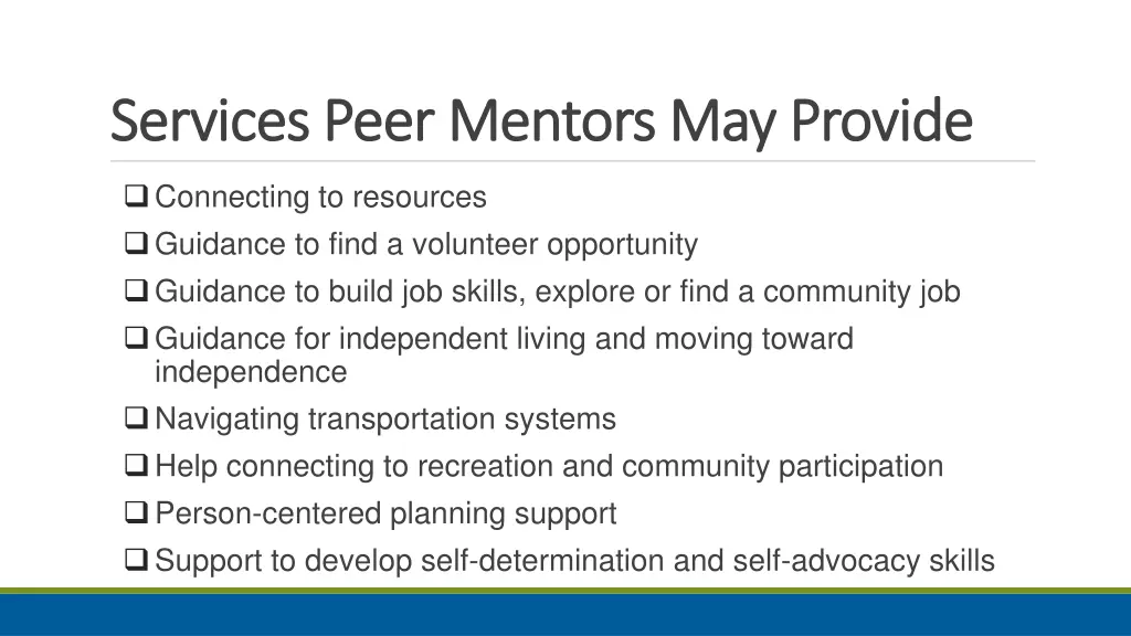 ser services peer mentors vices peer mentors