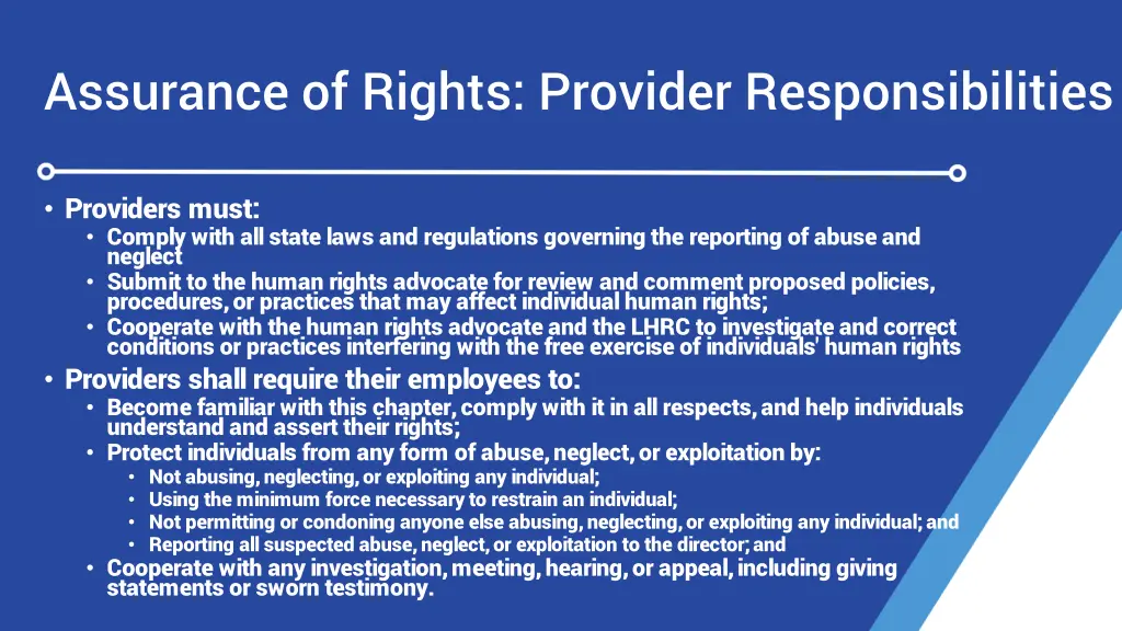 assurance of rights provider responsibilities 1