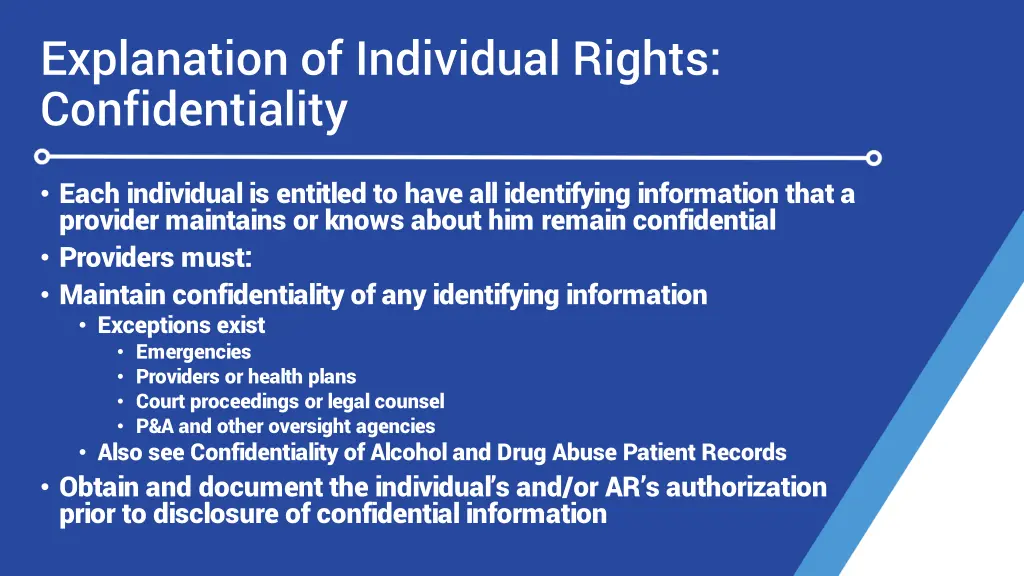 explanation of individual rights confidentiality