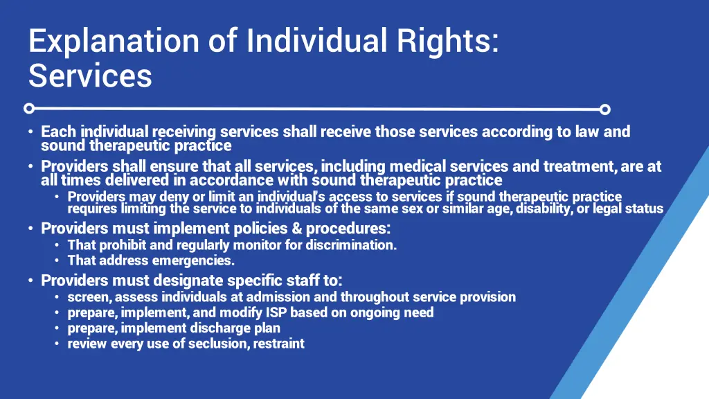 explanation of individual rights services