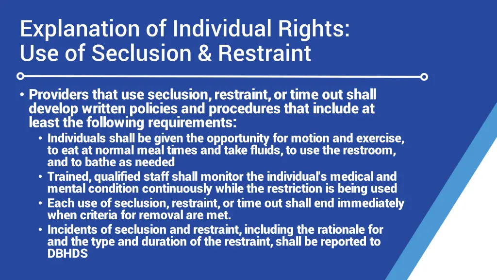 explanation of individual rights use of seclusion 4