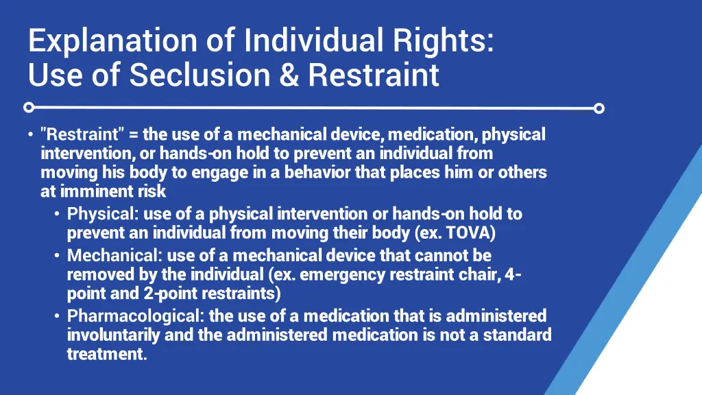 explanation of individual rights use of seclusion
