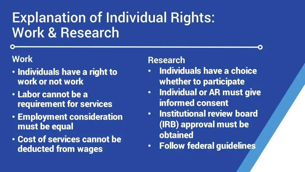 explanation of individual rights work research