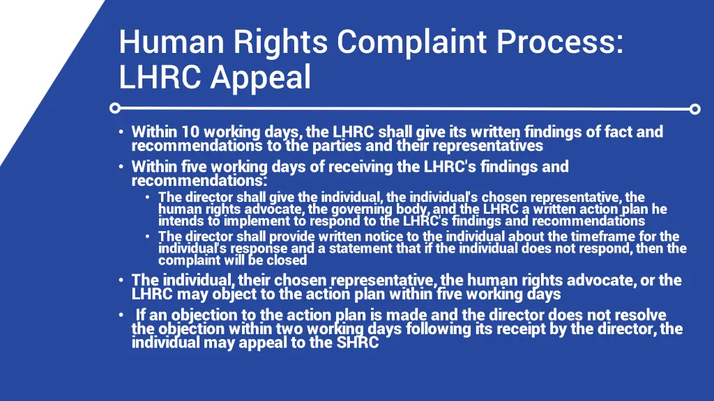 human rights complaint process lhrc appeal 2