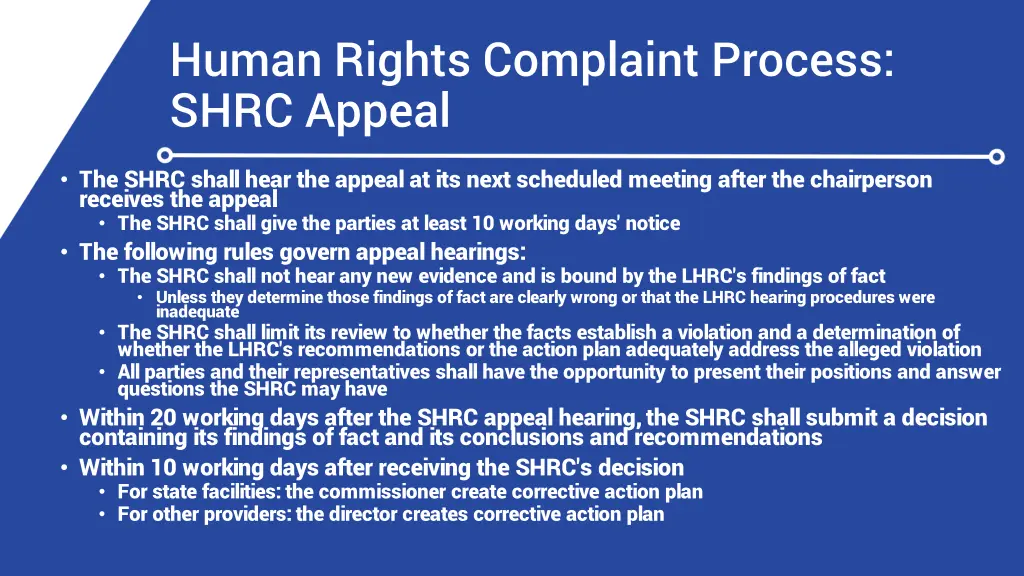 human rights complaint process shrc appeal 1