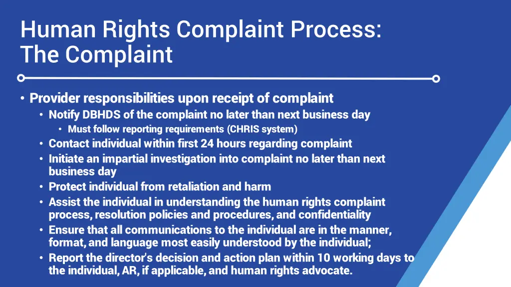 human rights complaint process the complaint 1