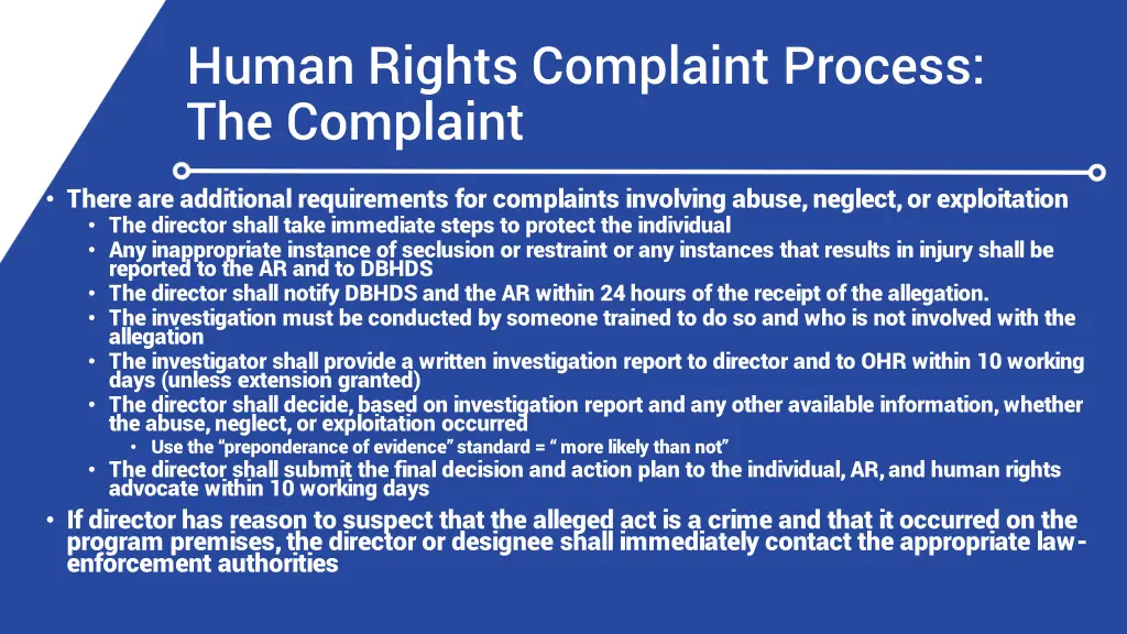 human rights complaint process the complaint 2
