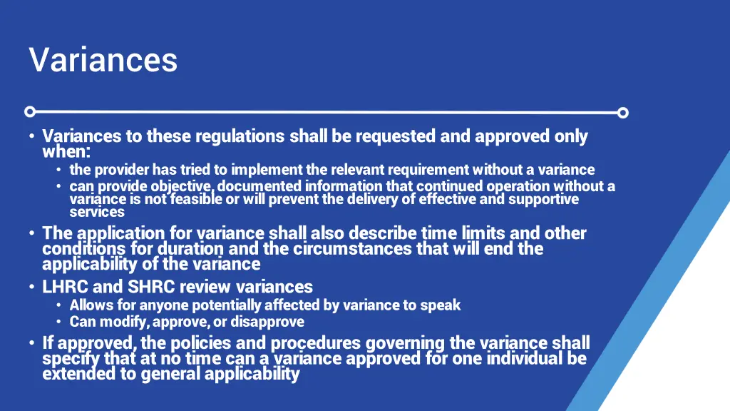 variances