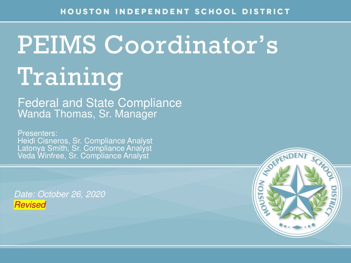 peims coordinator s training federal and state