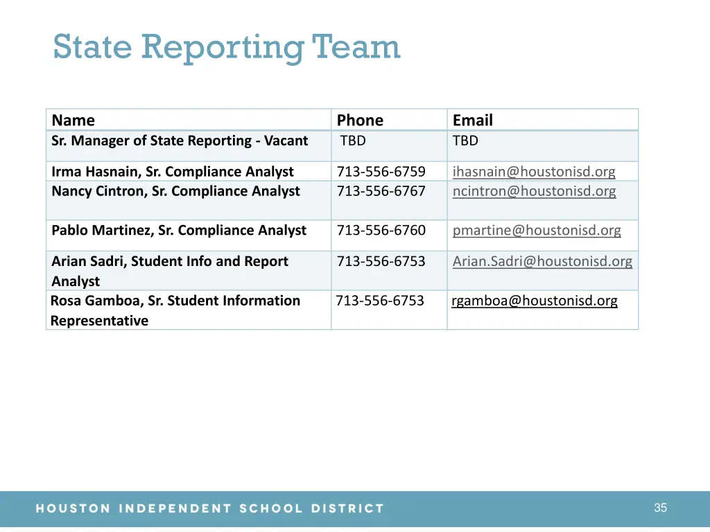 state reporting team
