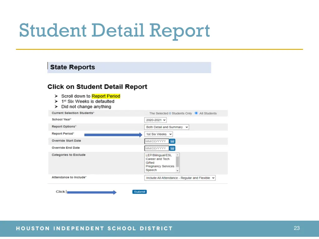 student detail report