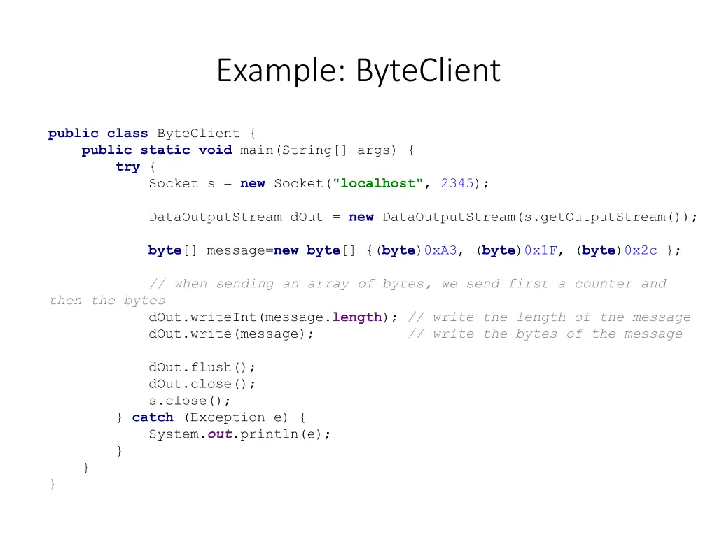 example byteclient