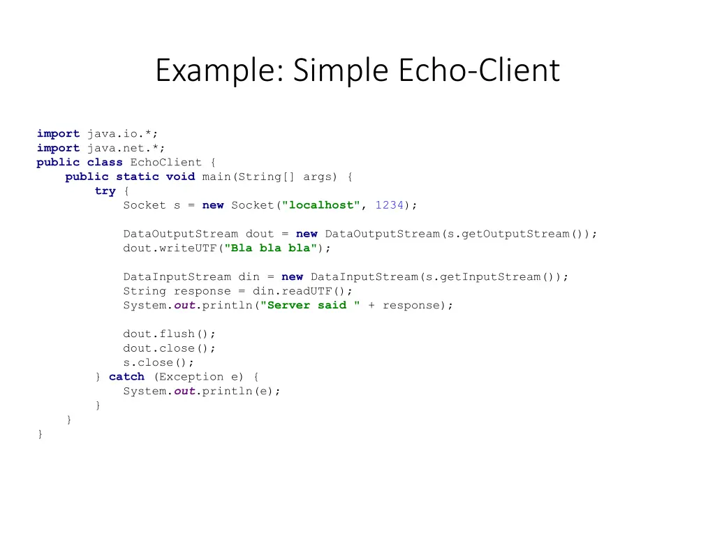 example simple echo client