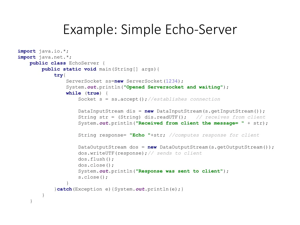 example simple echo server 1