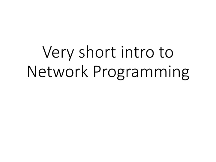 very short intro to network programming