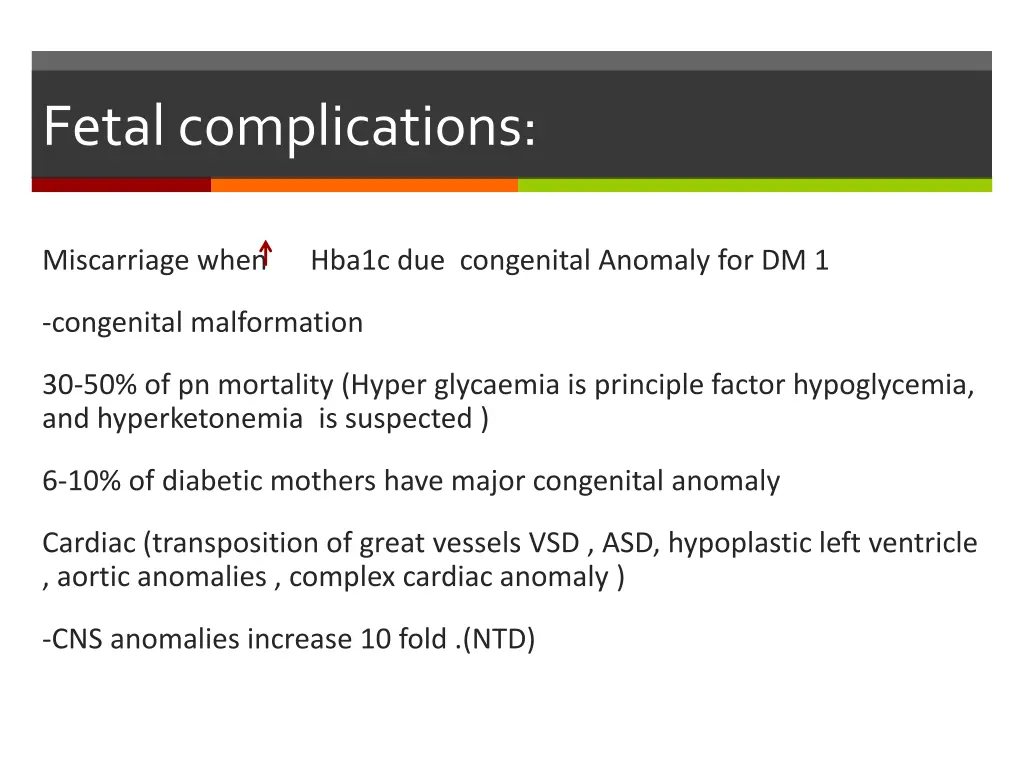 fetal complications