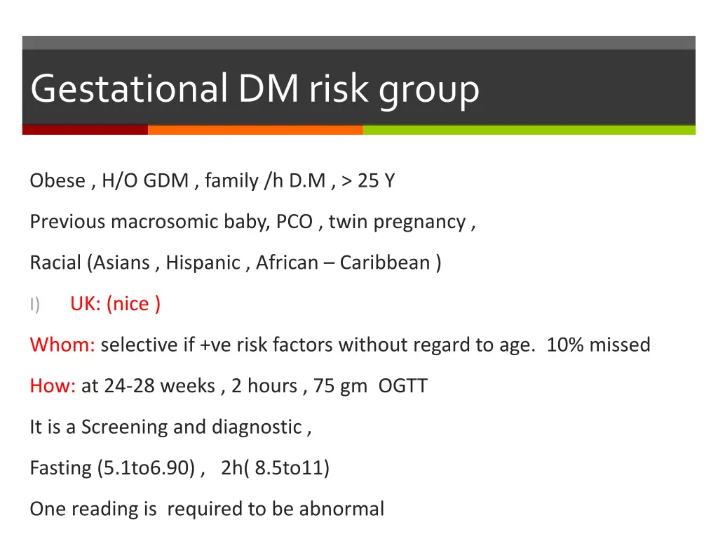 gestational dm risk group