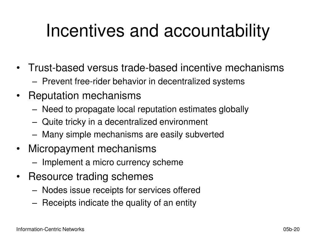 incentives and accountability