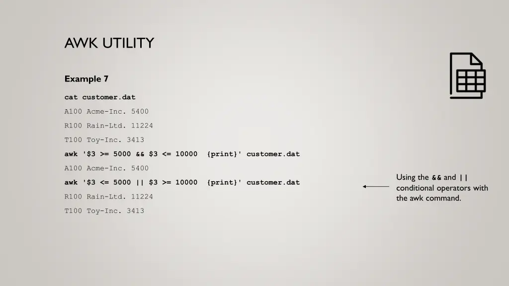 awk utility 12