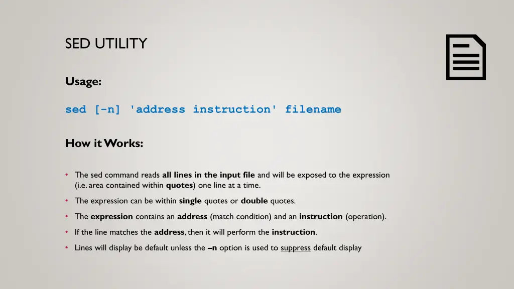sed utility 1