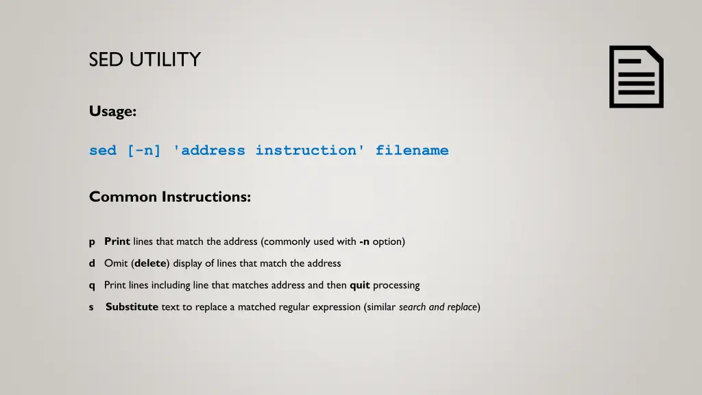 sed utility 3