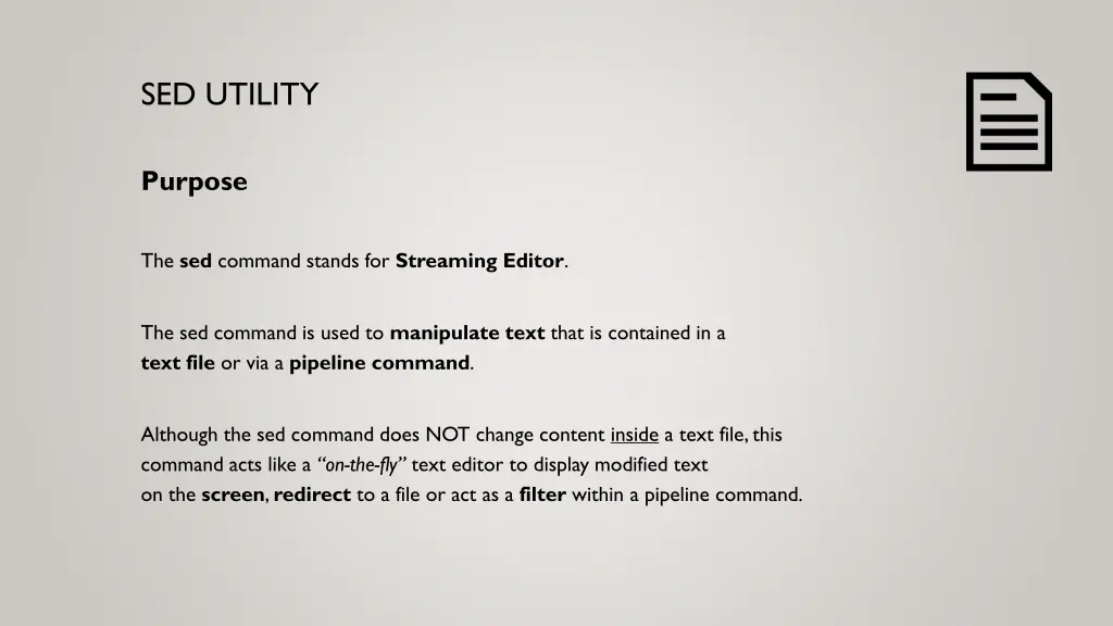 sed utility