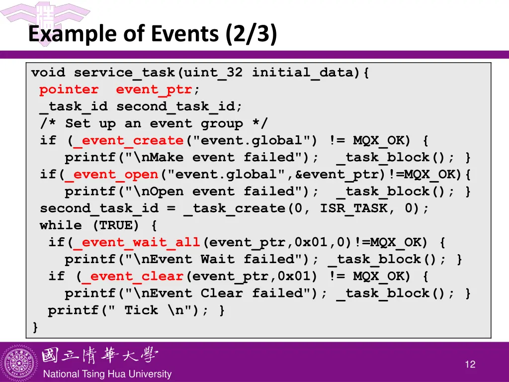 example of events 2 3