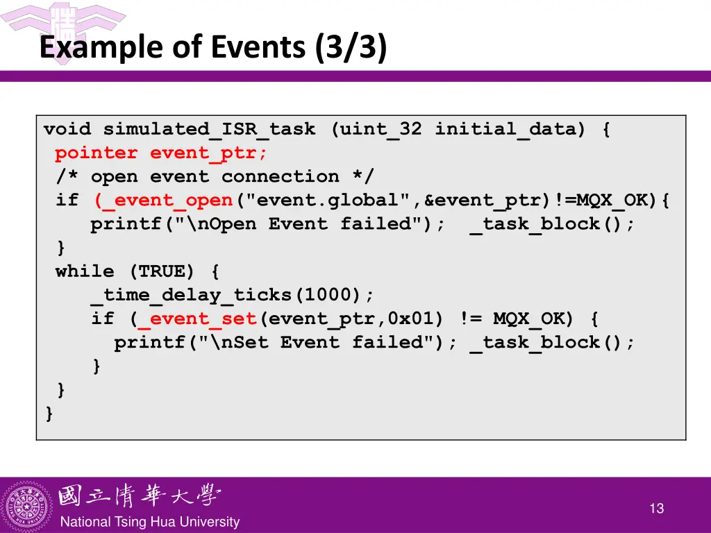 example of events 3 3