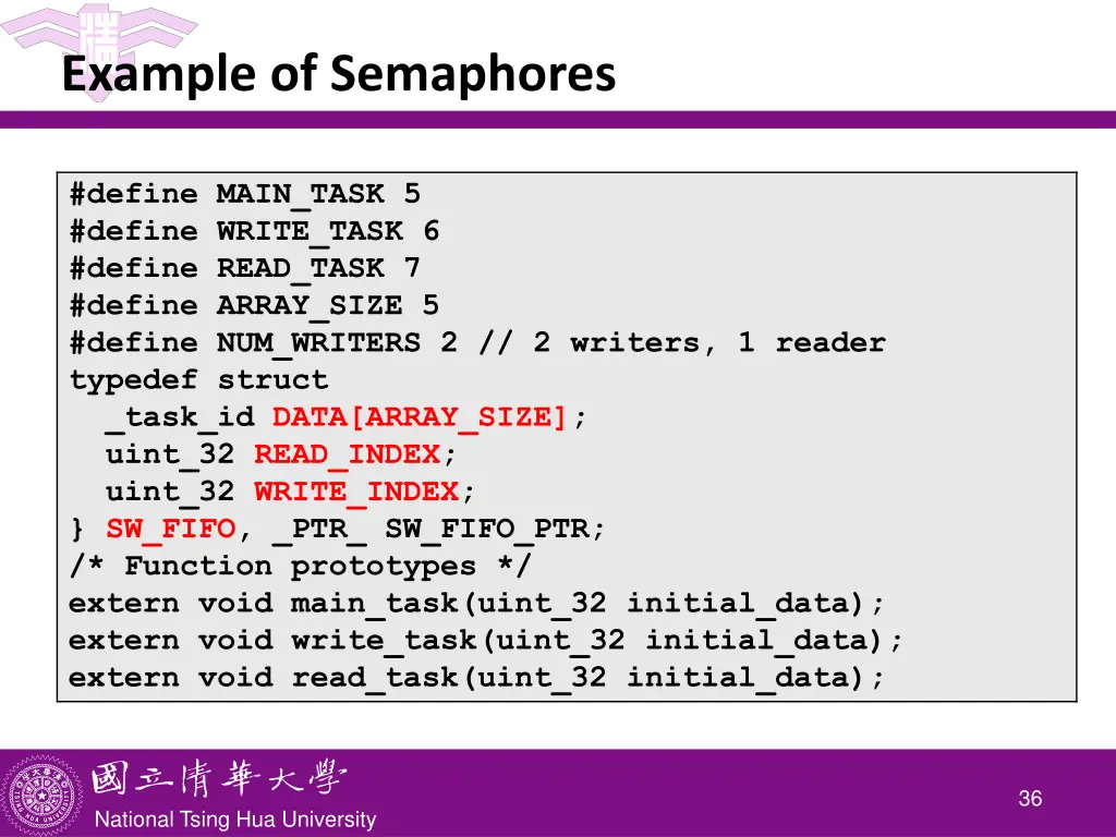 example of semaphores 1
