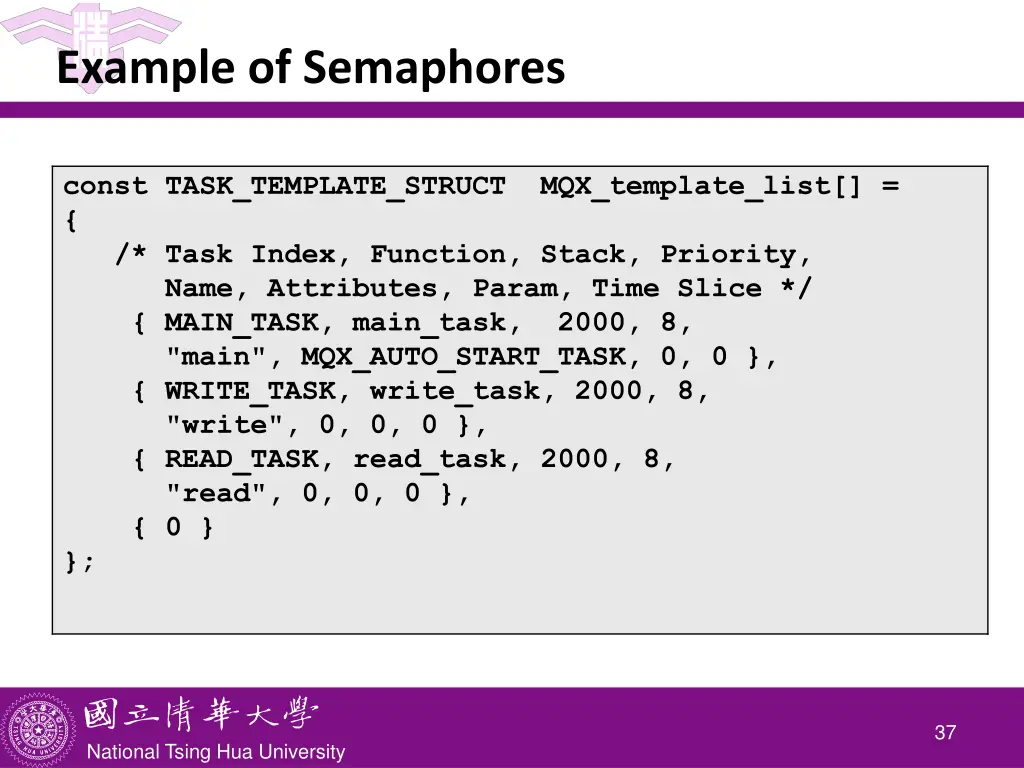 example of semaphores 2