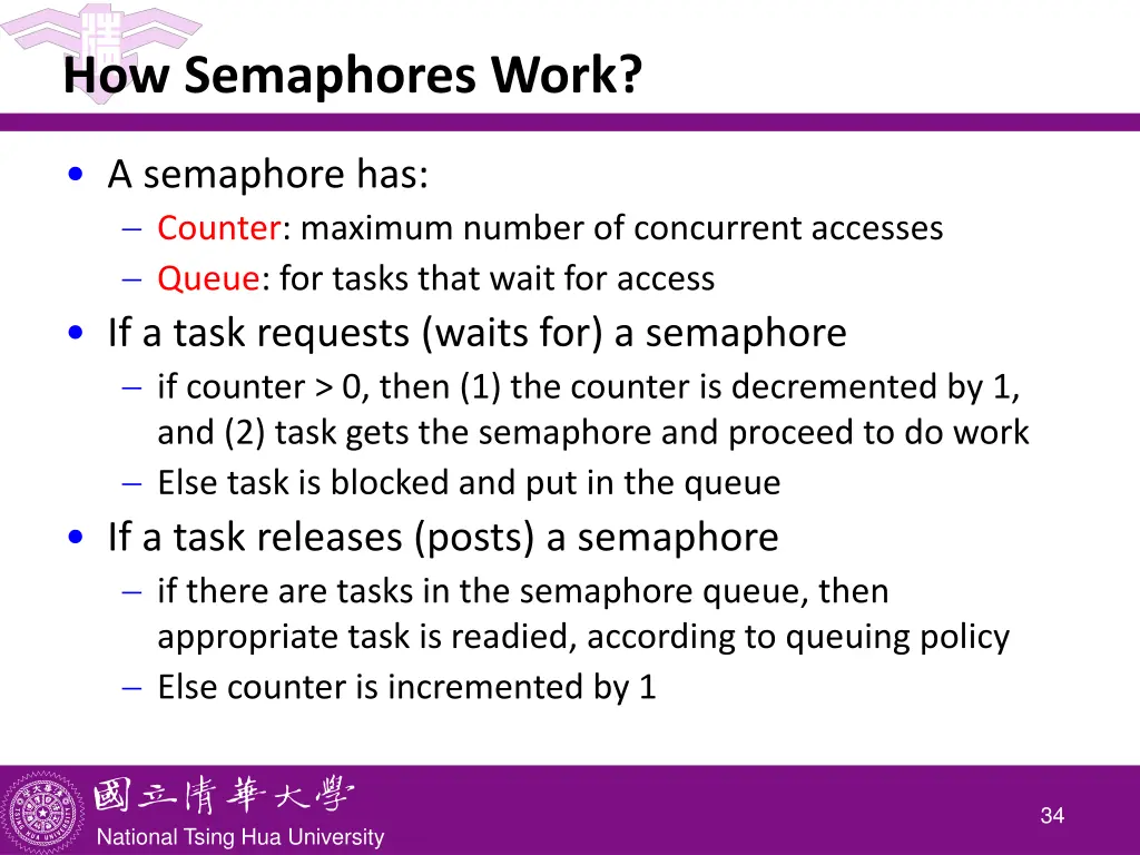 how semaphores work